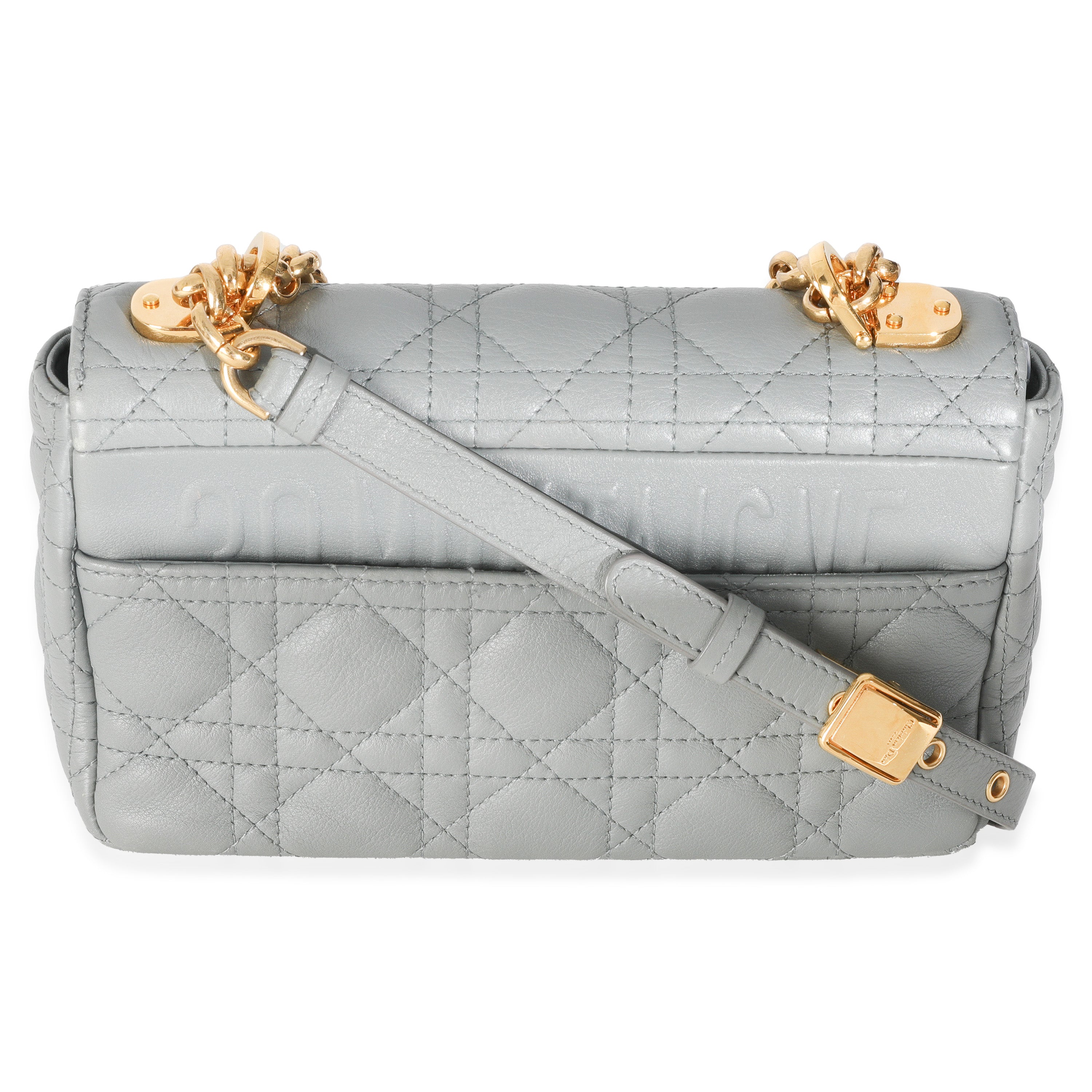 Christian Dior Blue Supple Calfskin Small Caro Chain Bag