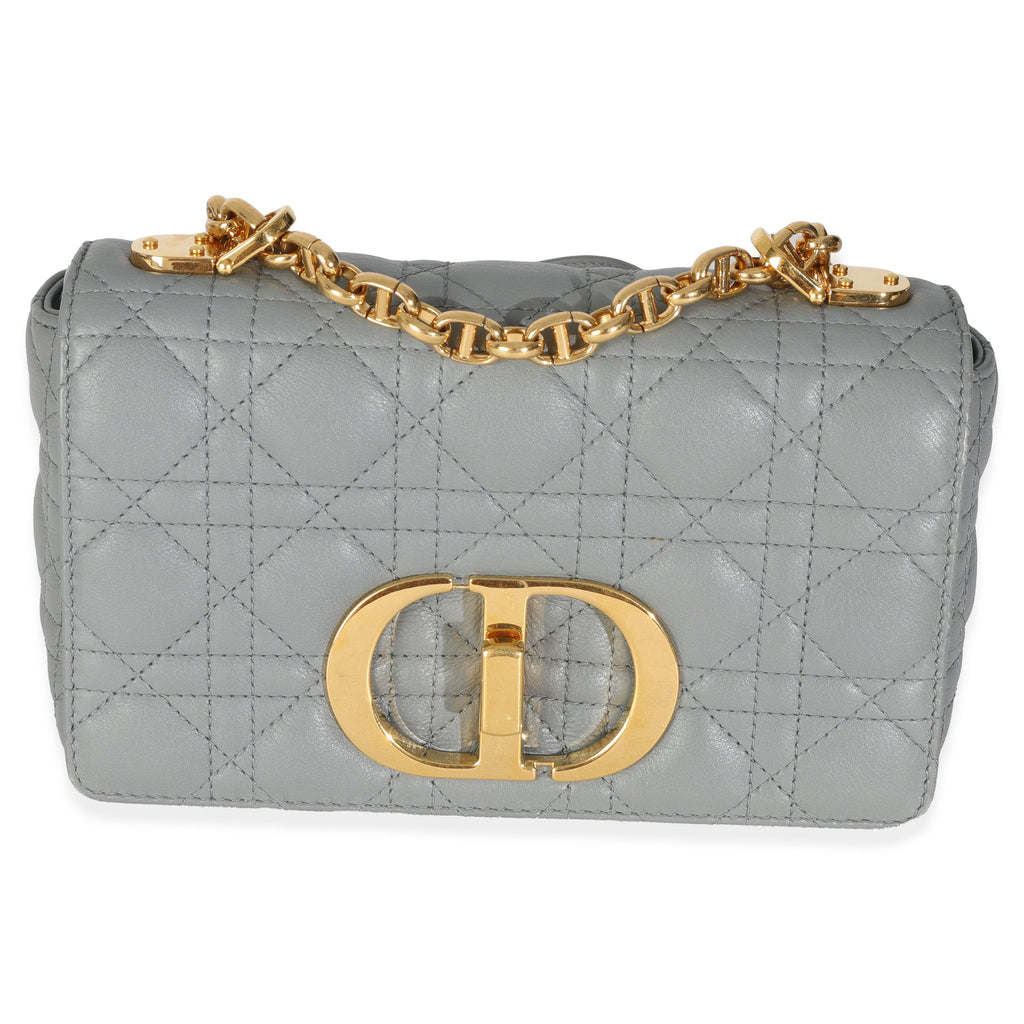 Christian Dior Blue Supple Calfskin Small Caro Chain Bag