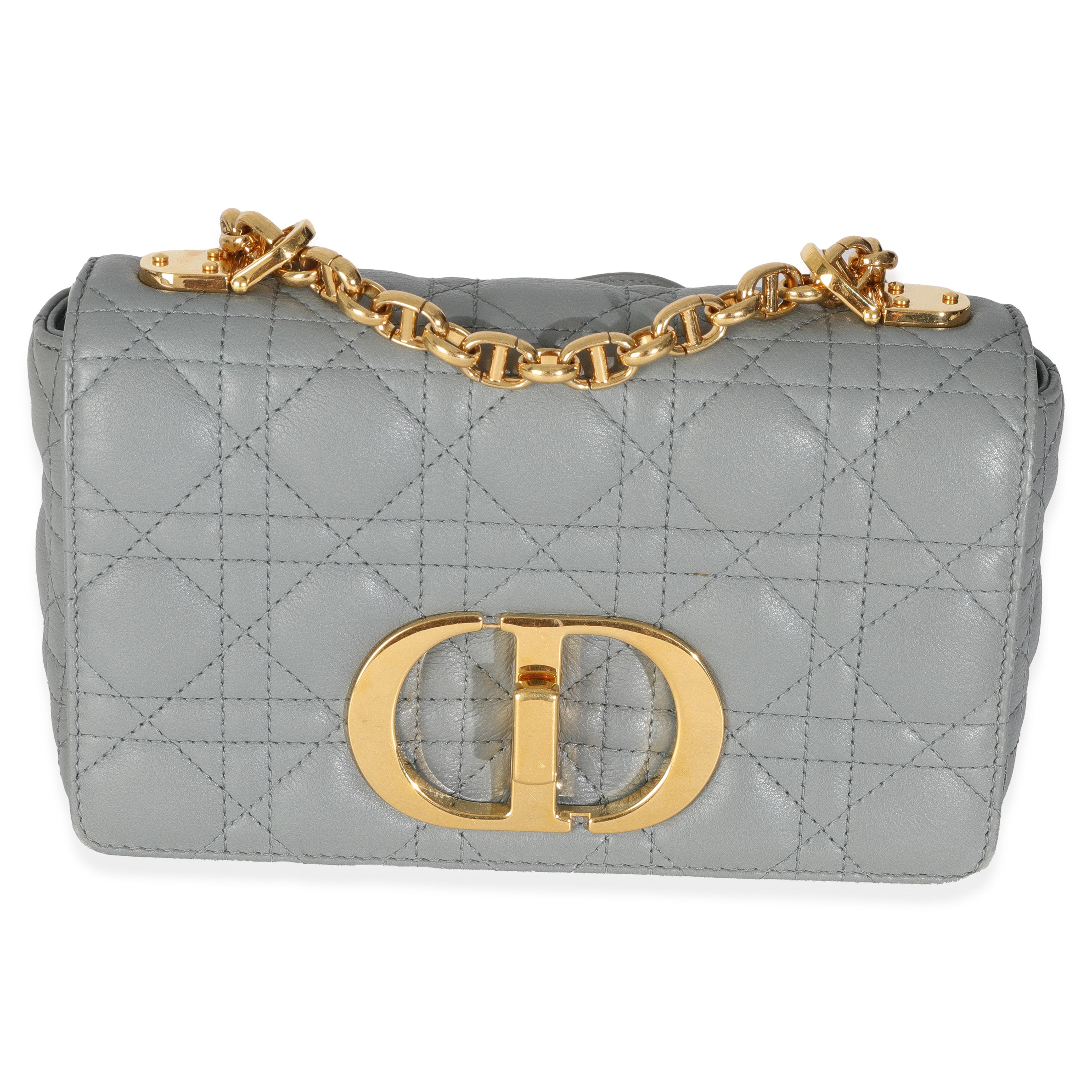 Christian Dior Blue Supple Calfskin Small Caro Chain Bag