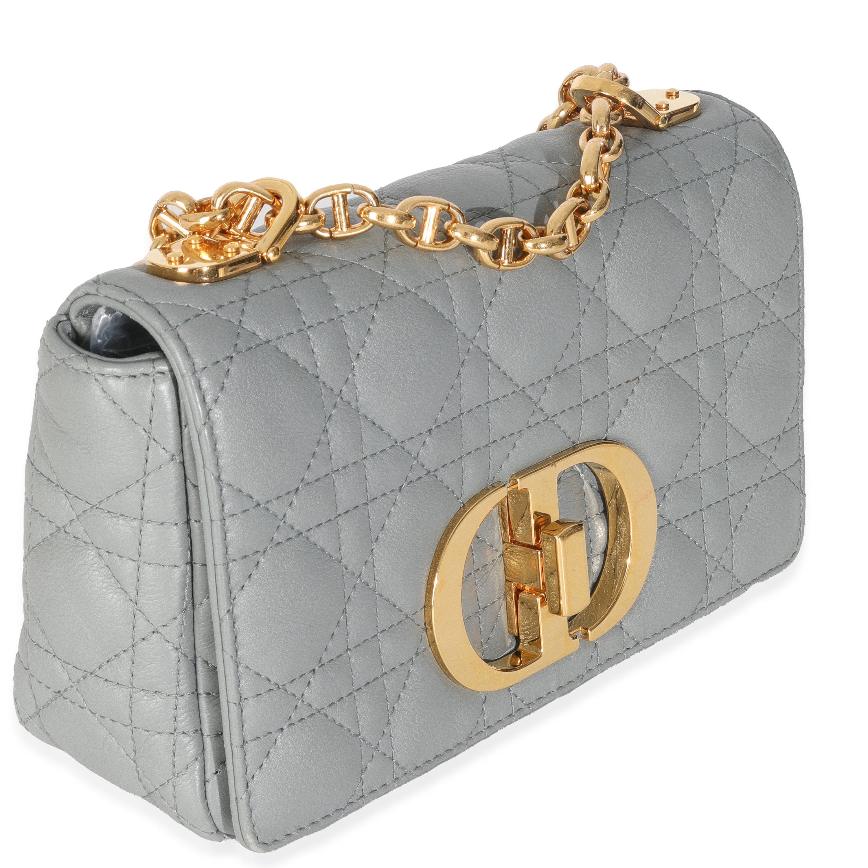Christian Dior Blue Supple Calfskin Small Caro Chain Bag