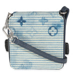 Louis Vuitton Blue Hickory Stripes Denim Monogram Watercolor Wallet On Strap