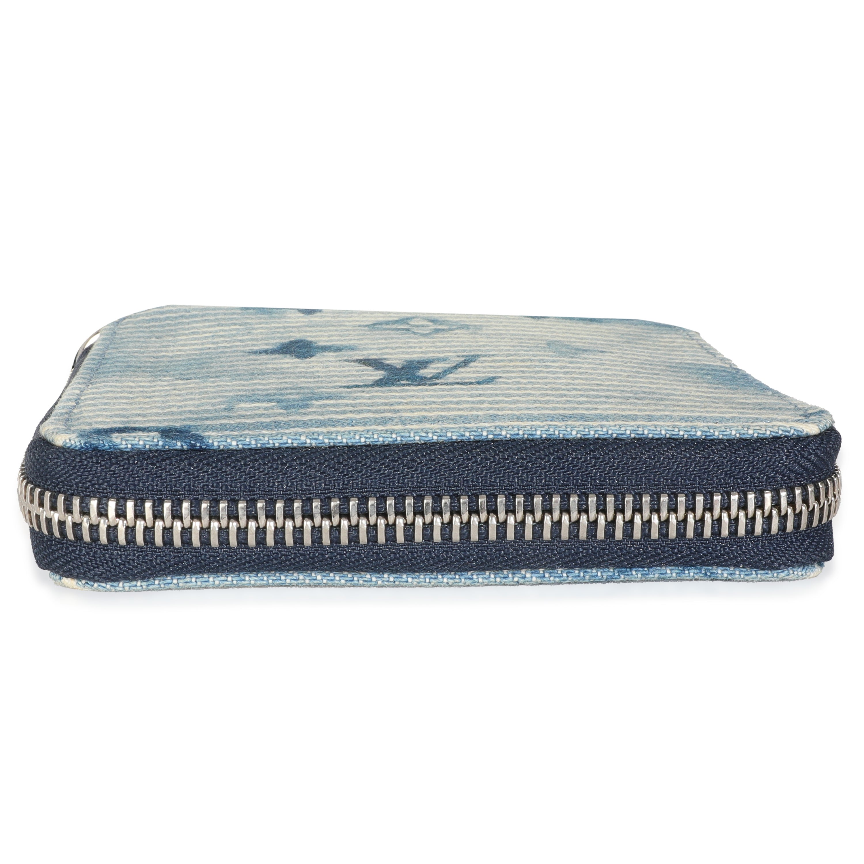 Louis Vuitton Blue Hickory Stripes Denim Monogram Watercolor Wallet On Strap