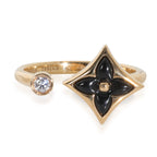 Louis Vuitton Yellow Gold Onyx and Diamond Color Blossom Mini Star Ring