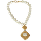 Chanel Gold-Plated  Vintage Faux Pearl Necklace