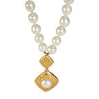 Chanel Gold-Plated  Vintage Faux Pearl Necklace
