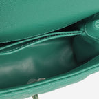 Chanel Small Coco Handle - Green Caviar | Champagne Gold Hardware