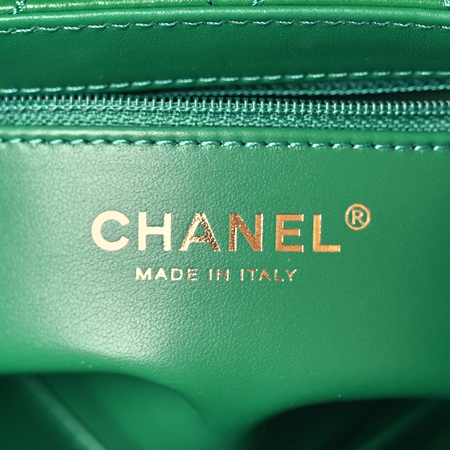 Chanel Shiny Aged Calfskin Quilted Nano Kelly Shopper Green