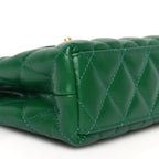 Chanel Shiny Aged Calfskin Quilted Nano Kelly Shopper Green