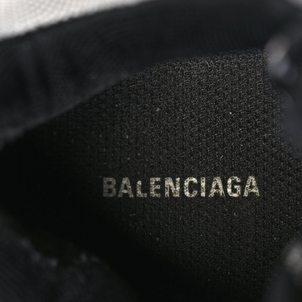 Balenciaga Mesh Nubuck Womens Triple S Sneakers 38 Black Argent