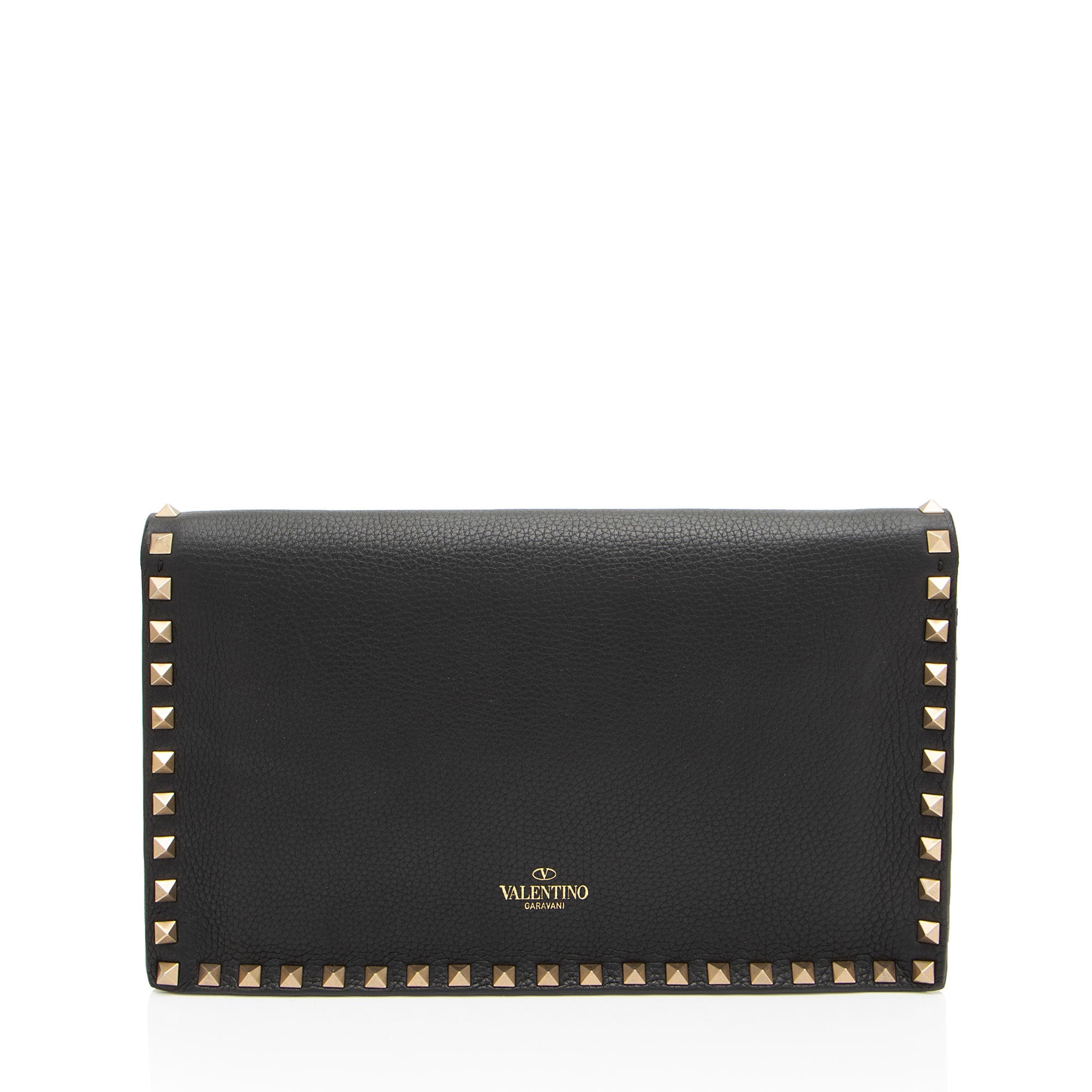 Valentino Calfskin Beaded Rockstud Clutch