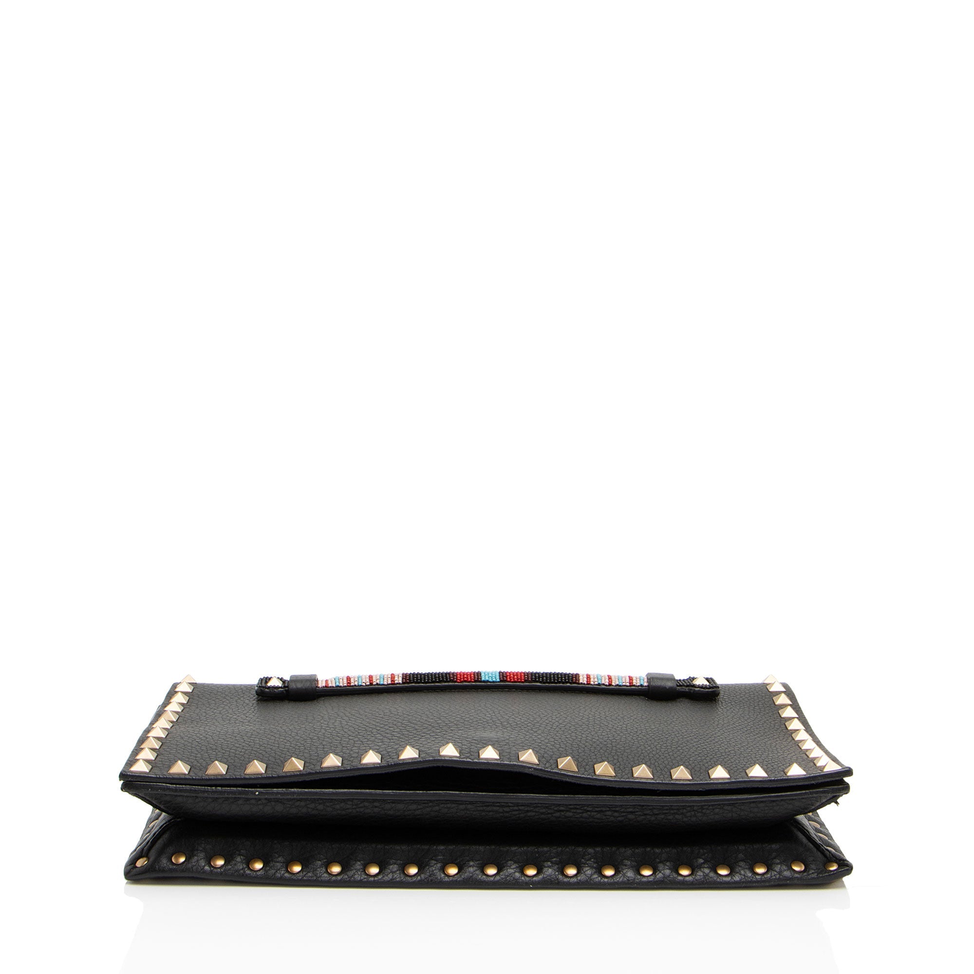 Valentino Calfskin Beaded Rockstud Clutch