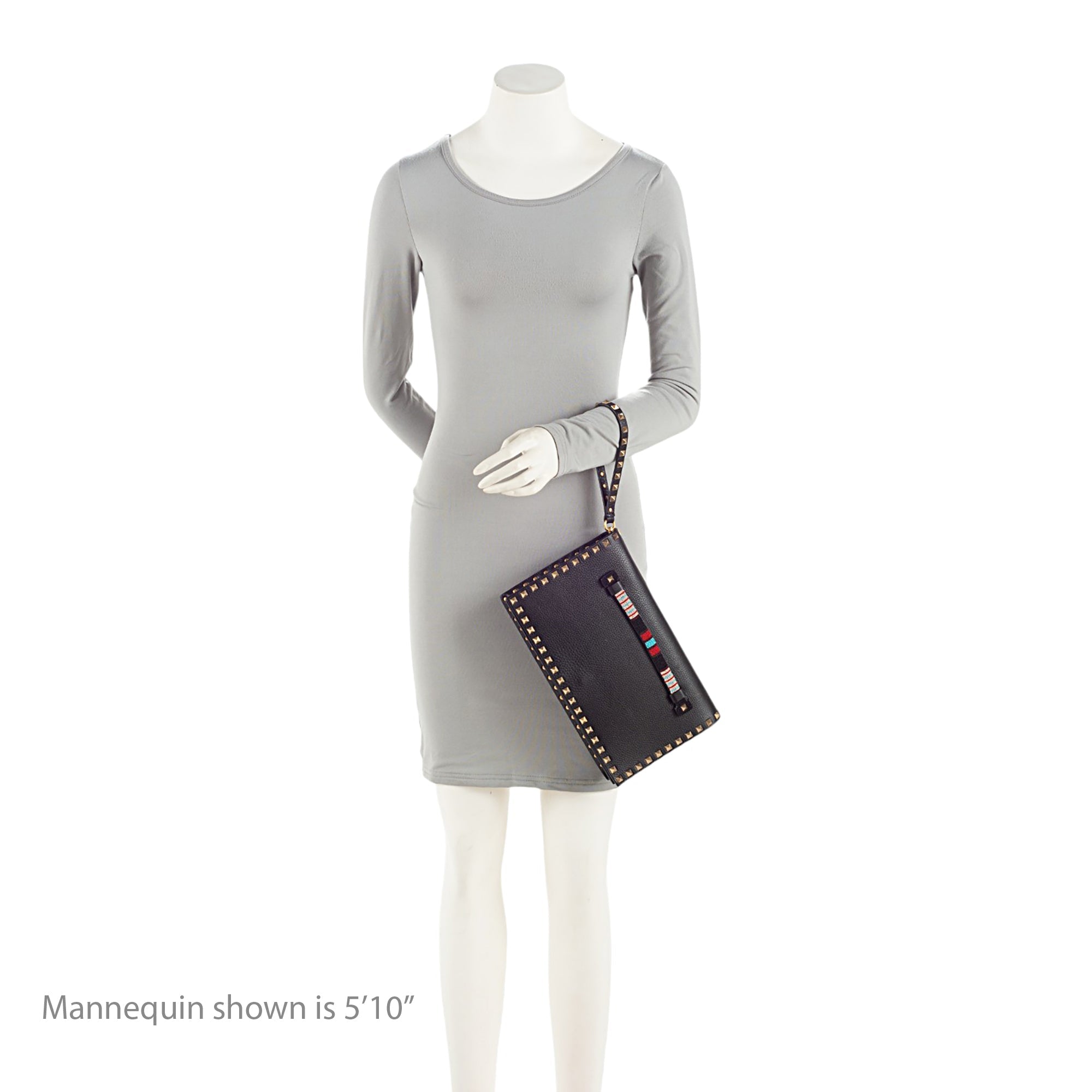 Valentino Calfskin Beaded Rockstud Clutch