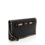 Valentino Calfskin Beaded Rockstud Clutch