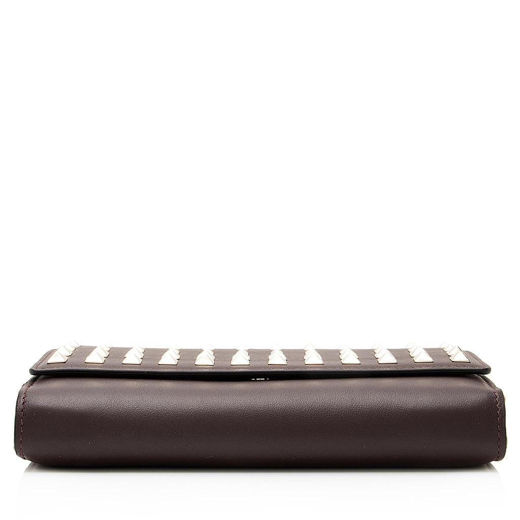 Valentino Calfskin Carry Secrets Rockstud Chain Wallet (SHF-23163)