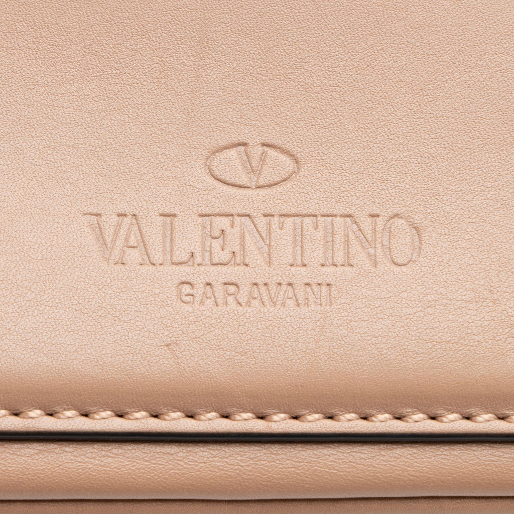 Valentino Calfskin Demilune Rockstud Small Double Handle Satchel (SHF-23417)