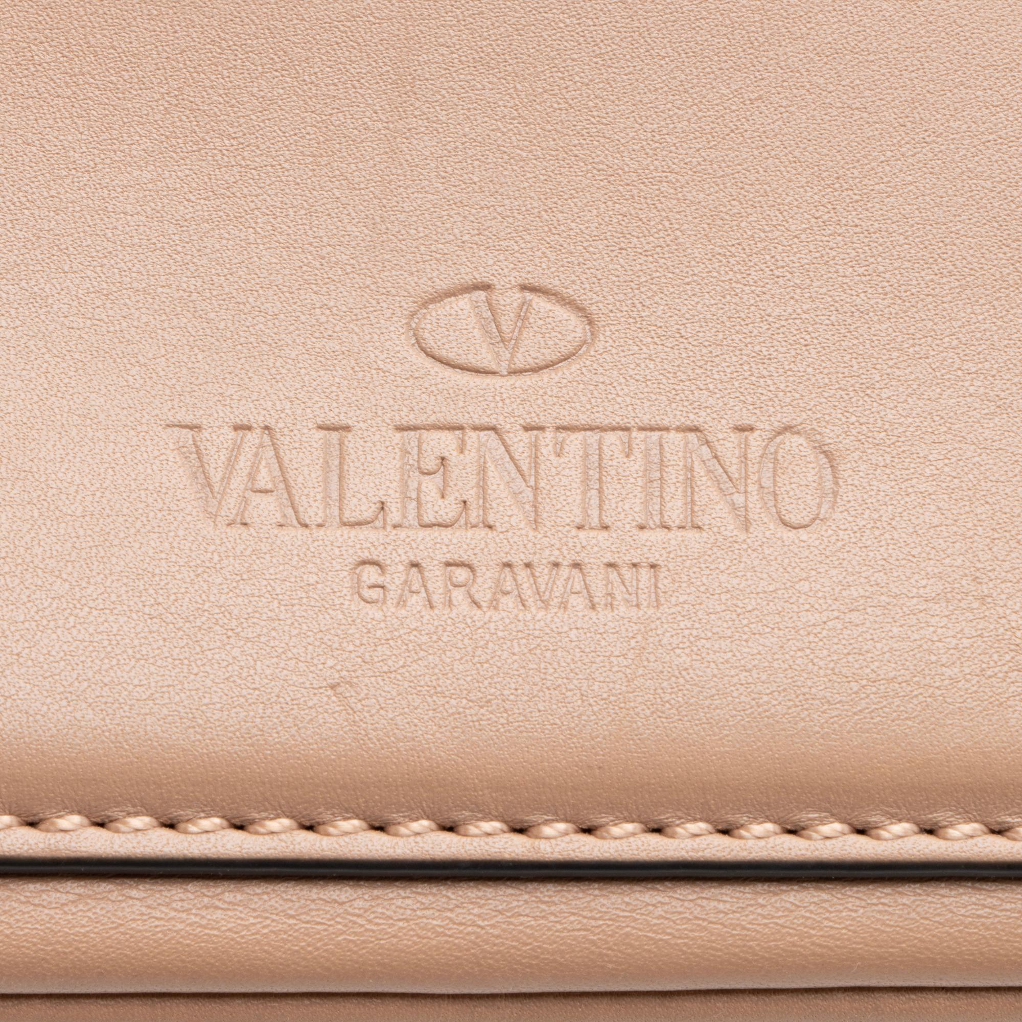Valentino Calfskin Demilune Rockstud Small Double Handle Satchel (SHF-23417)