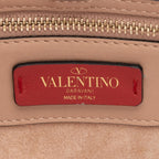 Valentino Calfskin Demilune Rockstud Small Double Handle Satchel (SHF-23417)