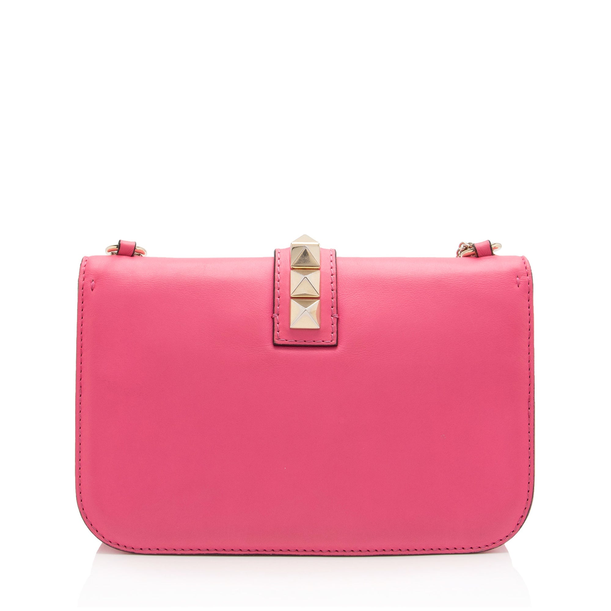 Valentino Calfskin Glam Lock Medium Shoulder Bag