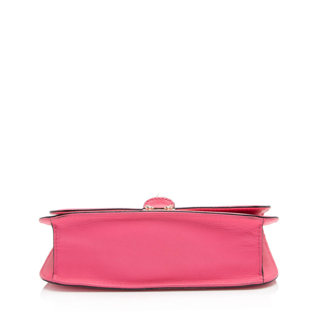 Valentino Calfskin Glam Lock Medium Shoulder Bag