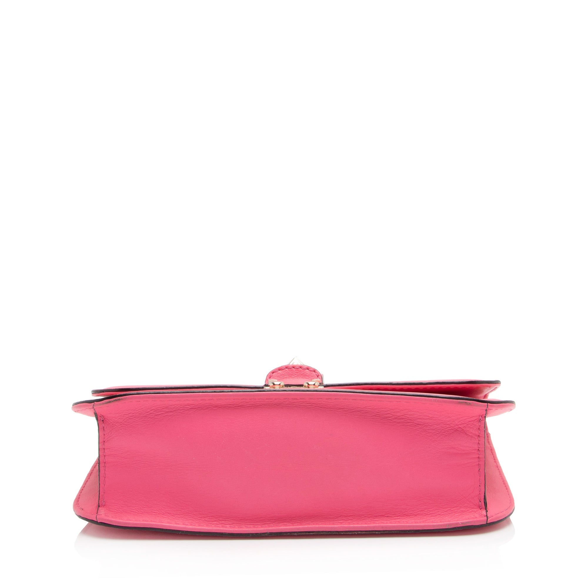 Valentino Calfskin Glam Lock Medium Shoulder Bag