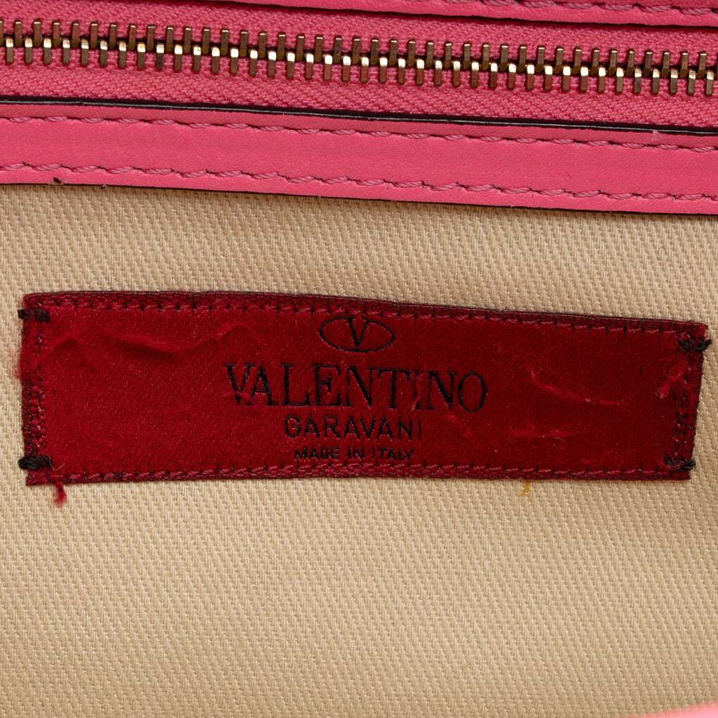Valentino Calfskin Glam Lock Medium Shoulder Bag