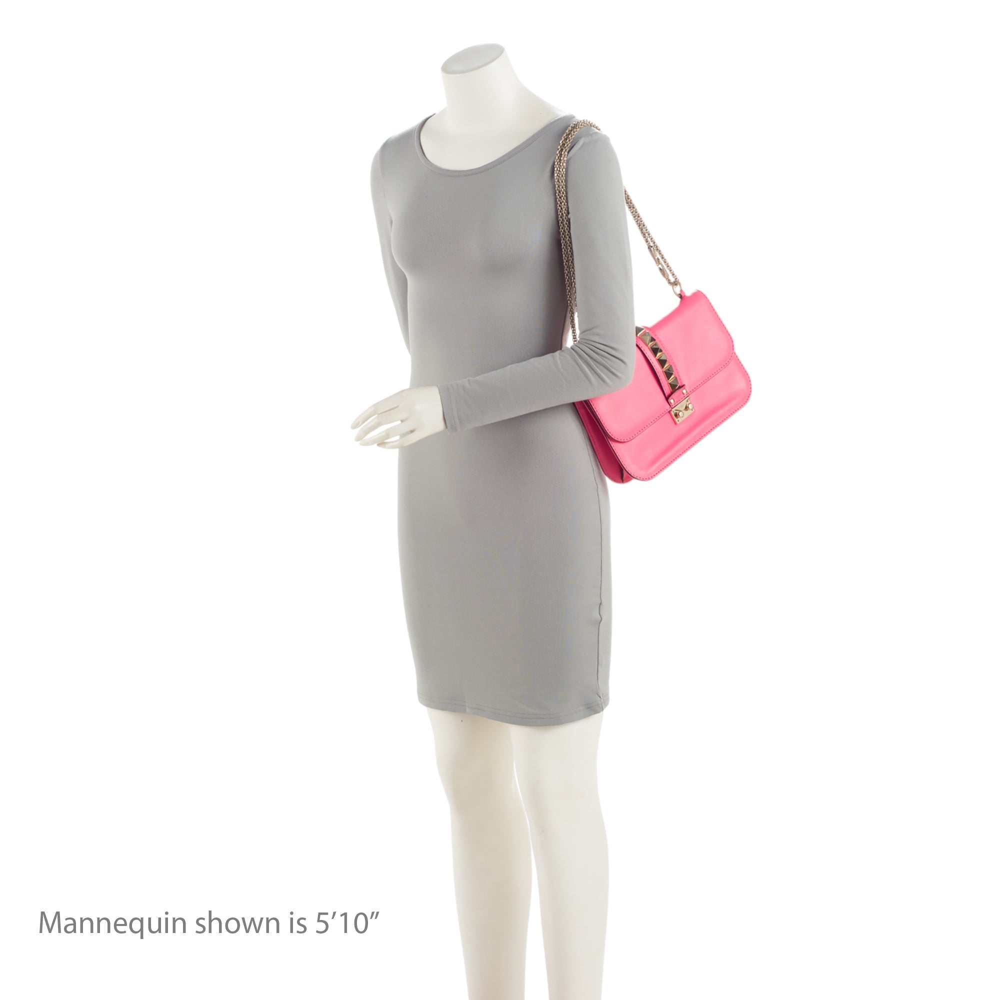 Valentino Calfskin Glam Lock Medium Shoulder Bag