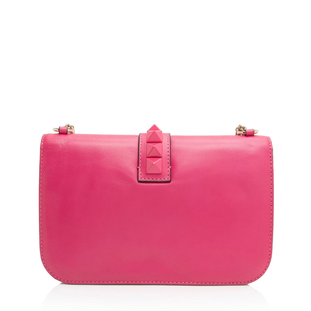 Valentino Calfskin Glam Lock Medium Shoulder Bag (SHF-H9eHek)