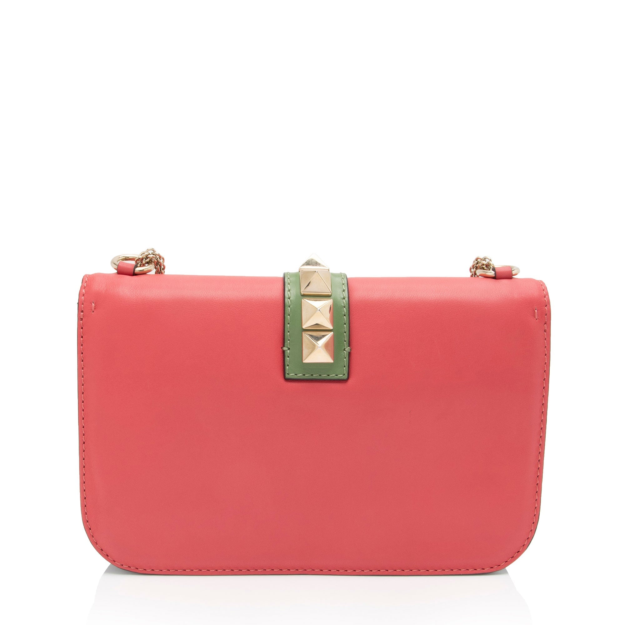 Valentino Calfskin Glam Lock Medium Shoulder Bag