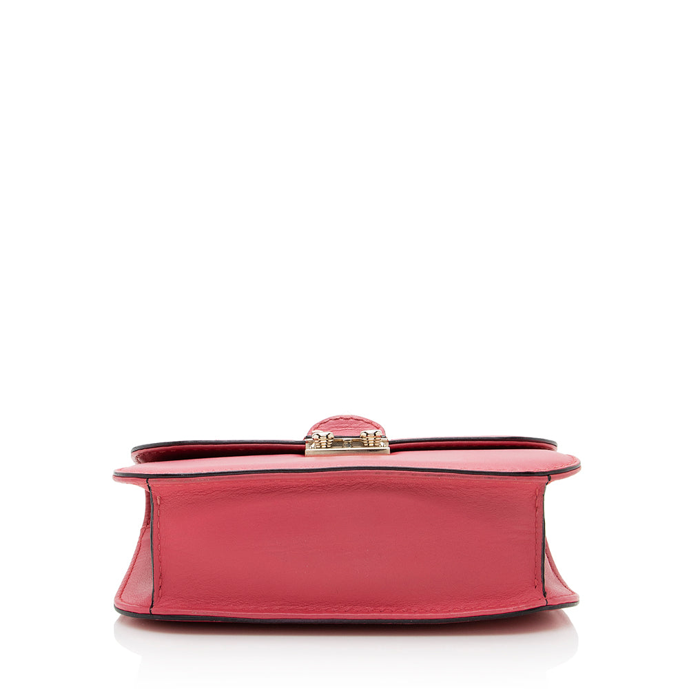 Valentino Calfskin Glam Lock Small Shoulder Bag