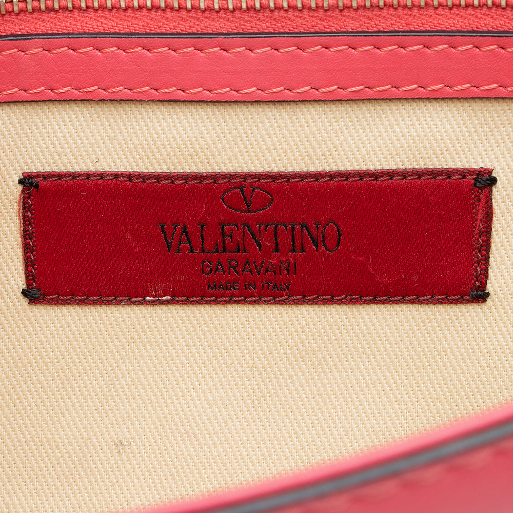 Valentino Calfskin Glam Lock Small Shoulder Bag