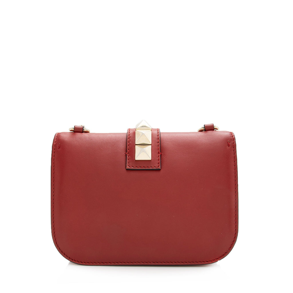 Valentino Calfskin Glam Lock Small Shoulder Bag (SHF-22684)