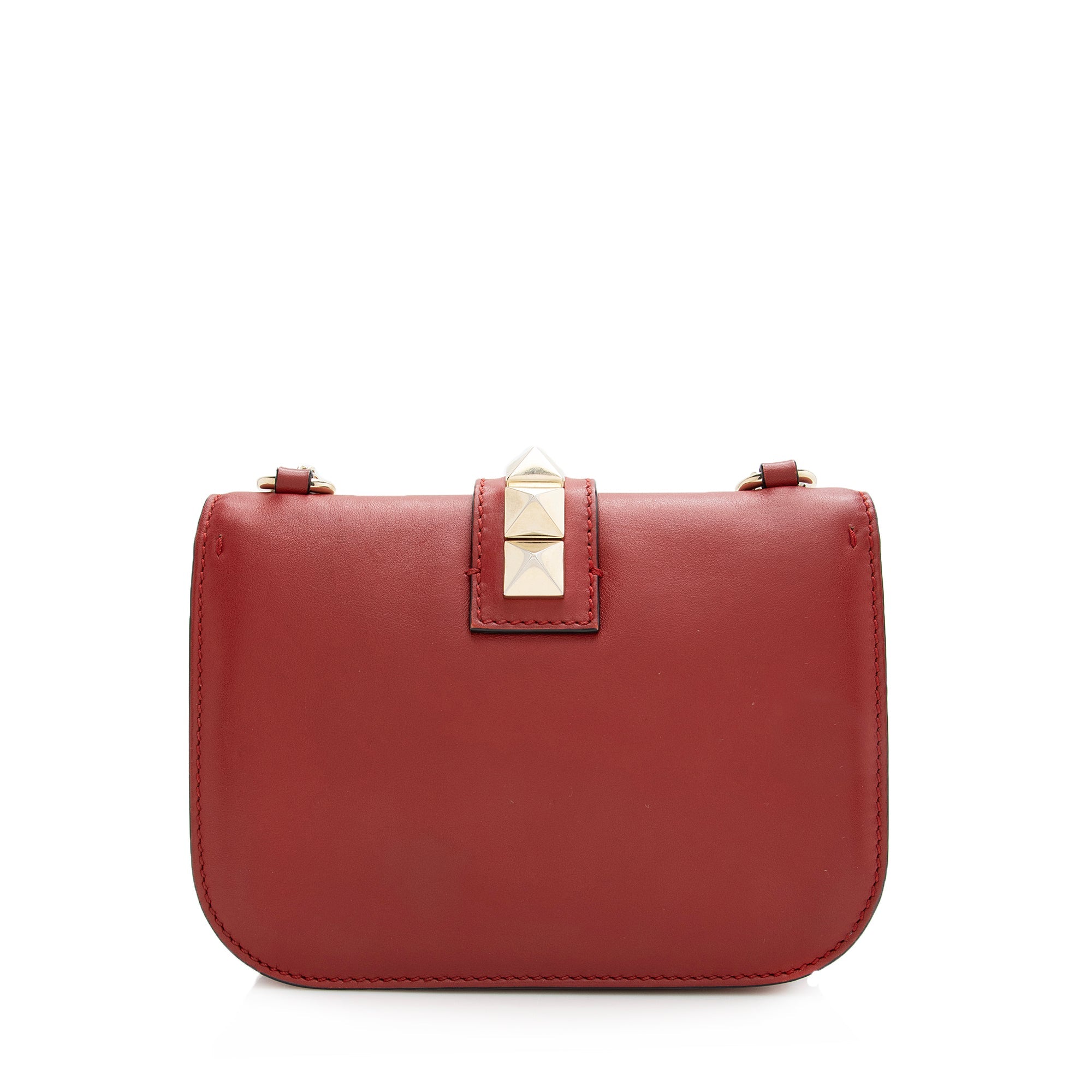 Valentino Calfskin Glam Lock Small Shoulder Bag (SHF-22684)