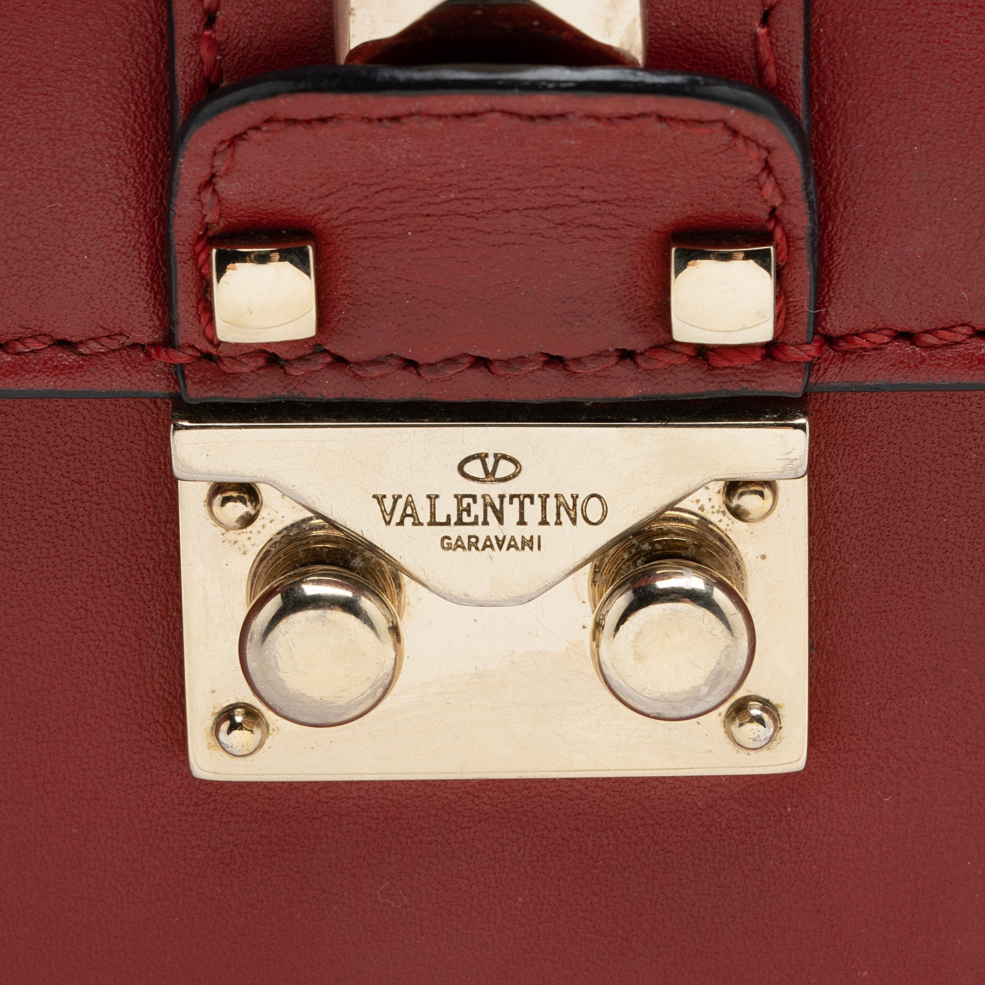 Valentino Calfskin Glam Lock Small Shoulder Bag (SHF-22684)