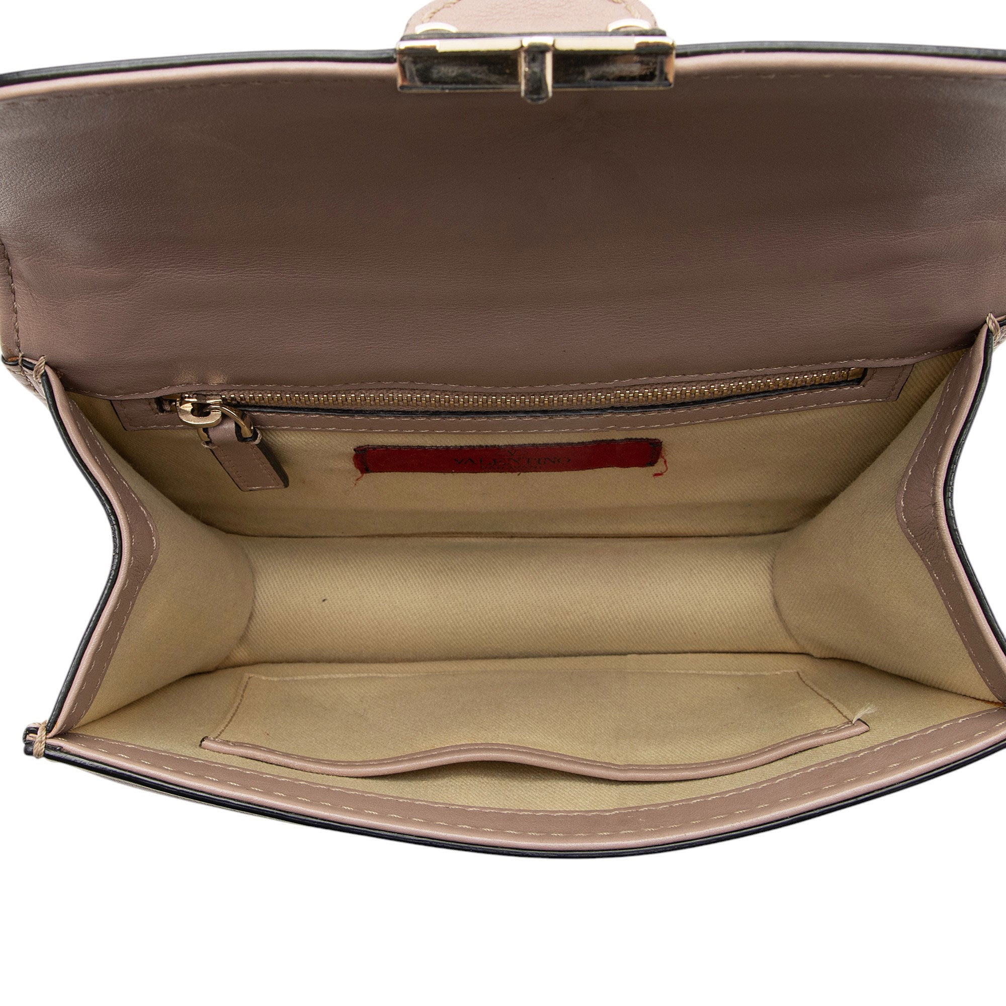 Valentino Calfskin Glam Lock Small Shoulder Bag