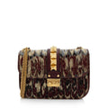 Valentino Calfskin Painted Feathers Glam Lock Small Shoulder Bag (SHF-swe4xg)