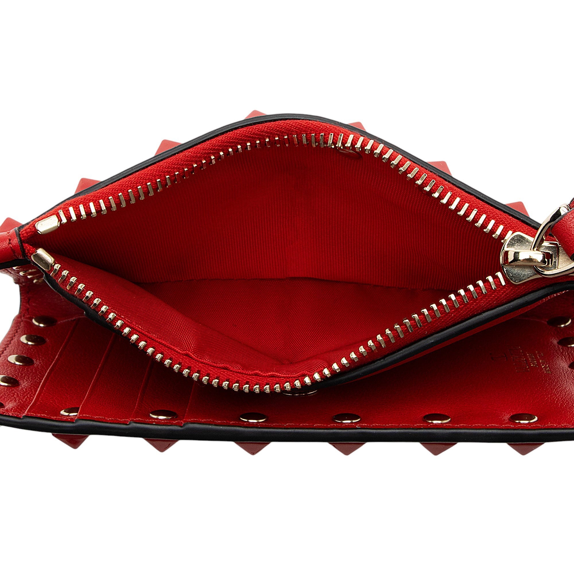 Valentino Calfskin Rockstud Bifold Wallet
