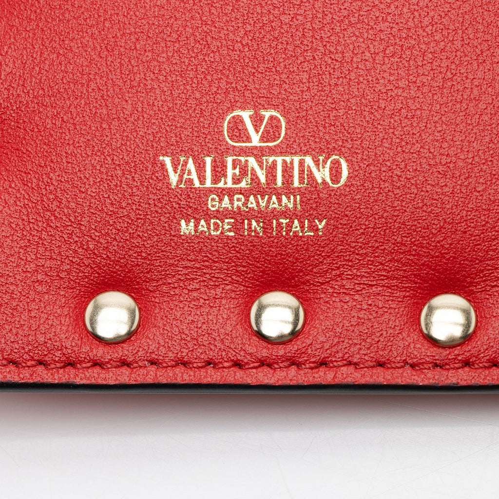 Valentino Calfskin Rockstud Bifold Wallet