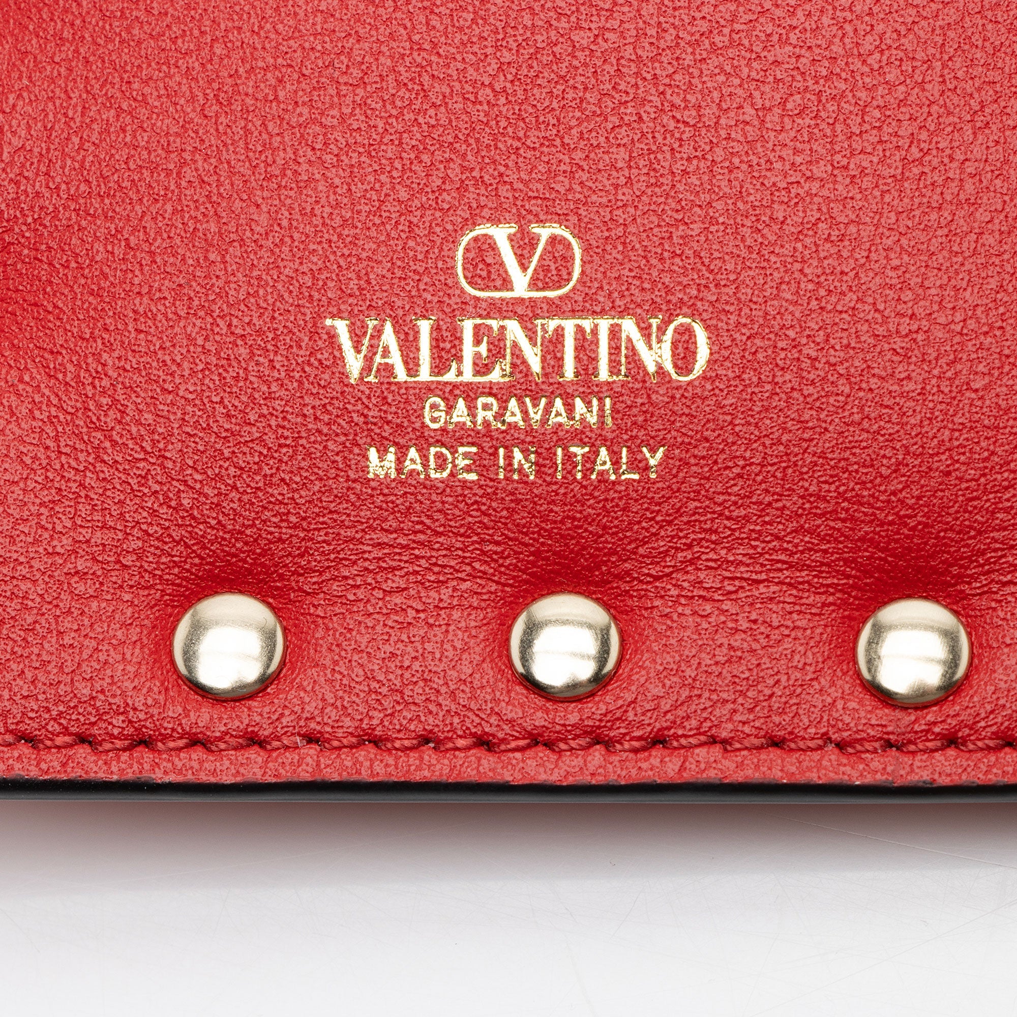 Valentino Calfskin Rockstud Bifold Wallet