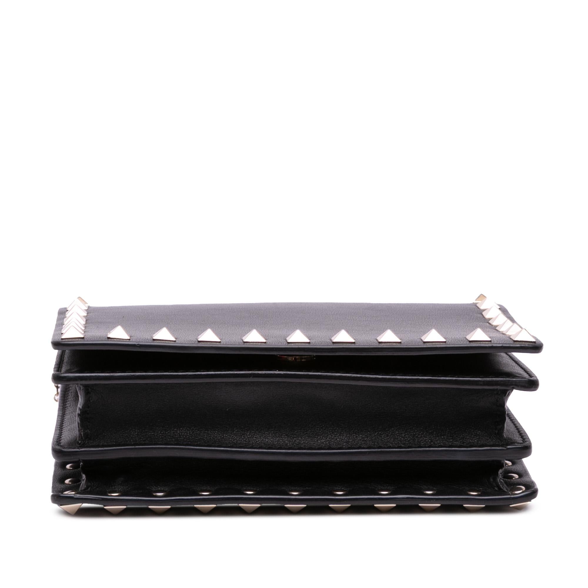 Valentino Calfskin Rockstud Chain Pouch