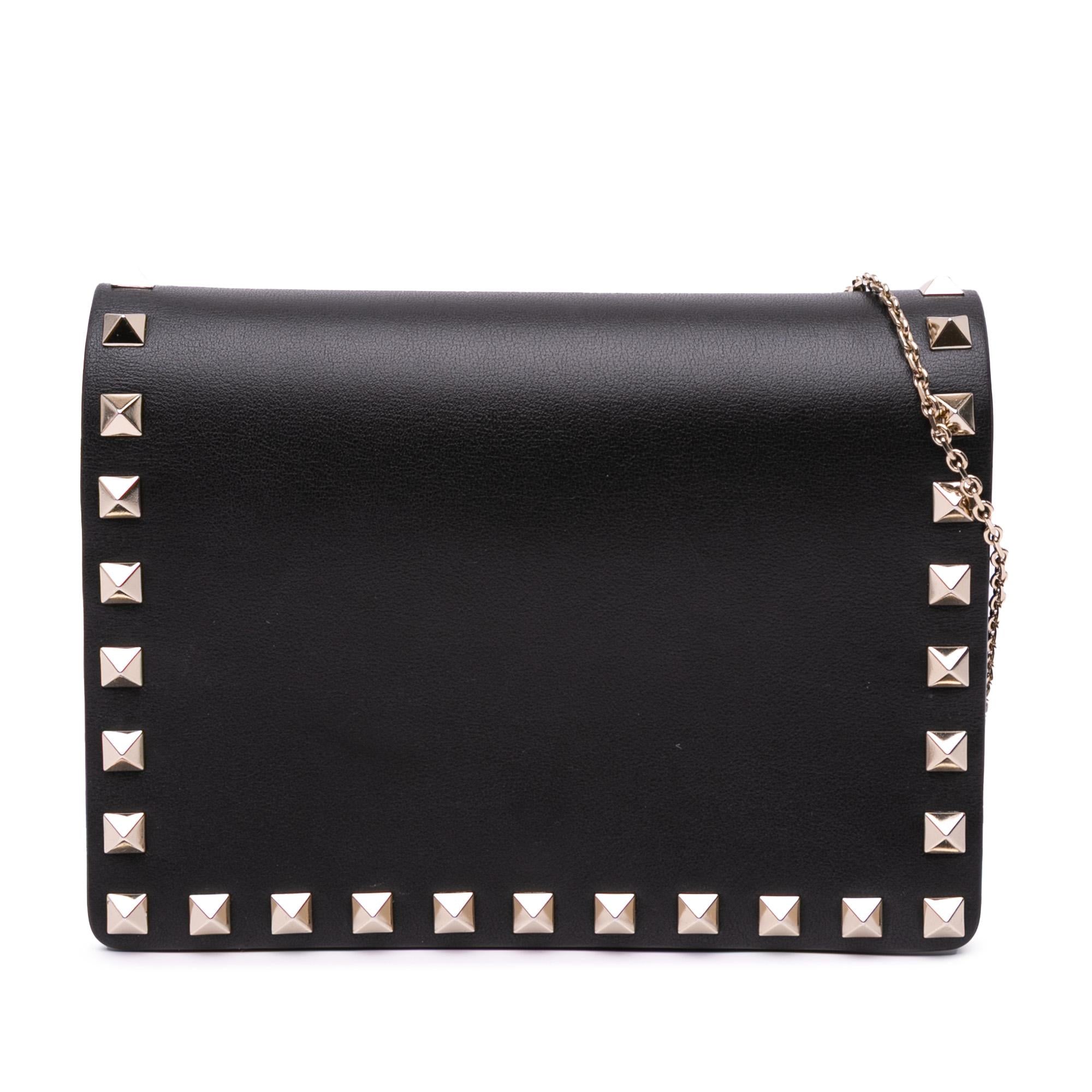 Valentino Calfskin Rockstud Chain Pouch