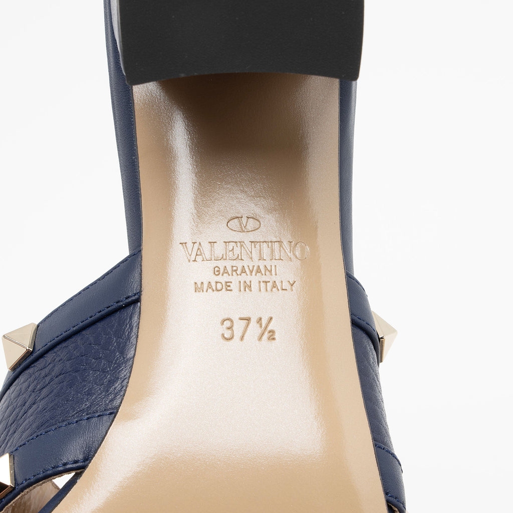 Valentino Calfskin Rockstud Crisscross Mules - Size 7.5 / 37.5 (SHF-y9D66i)