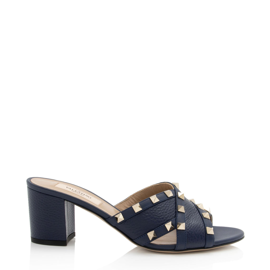 Valentino Calfskin Rockstud Crisscross Mules - Size 7.5 / 37.5 (SHF-y9D66i)