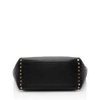 Valentino Calfskin Rockstud Double Handle Medium Tote