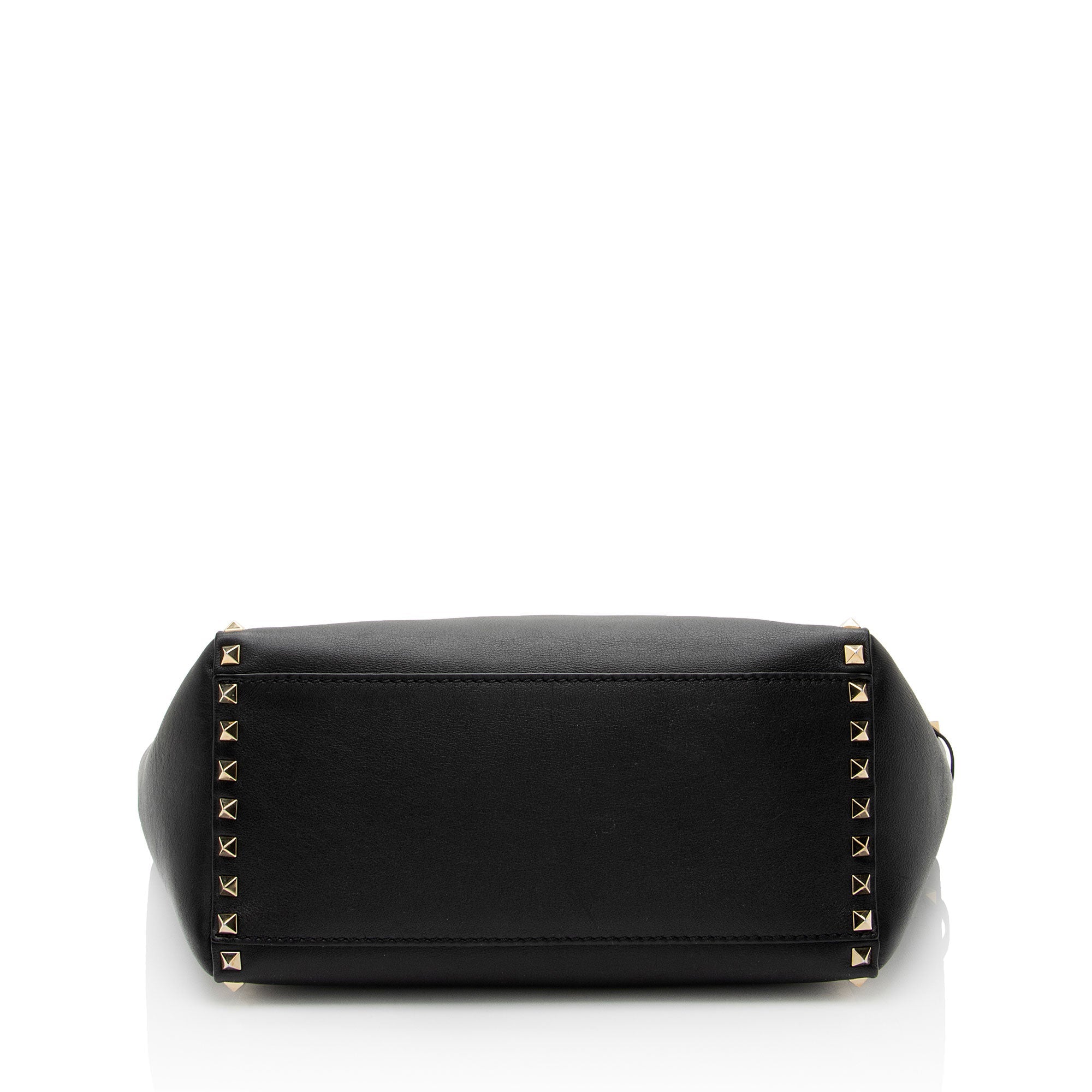 Valentino Calfskin Rockstud Double Handle Medium Tote