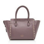 Valentino Calfskin Rockstud Double Handle Small Tote (SHF-twHMYA)