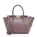 Valentino Calfskin Rockstud Double Handle Small Tote (SHF-twHMYA)