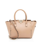 Valentino Calfskin Rockstud Double Handle Small Tote (SHF-9JPf5P)