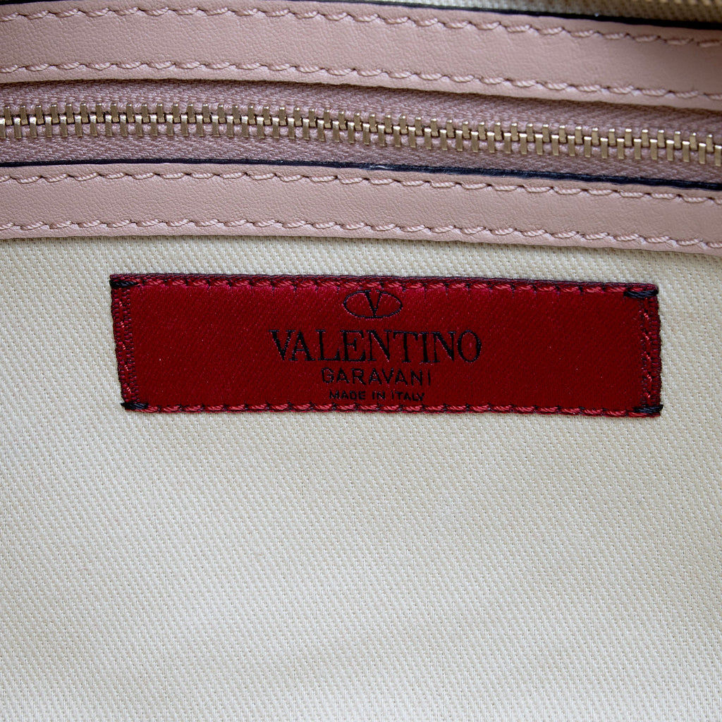 Valentino Calfskin Rockstud Double Handle Small Tote (SHF-9JPf5P)