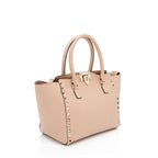 Valentino Calfskin Rockstud Double Handle Small Tote (SHF-9JPf5P)