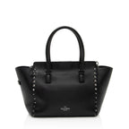 Valentino Calfskin Rockstud Double Handle Small Tote (SHF-jtnTAO)